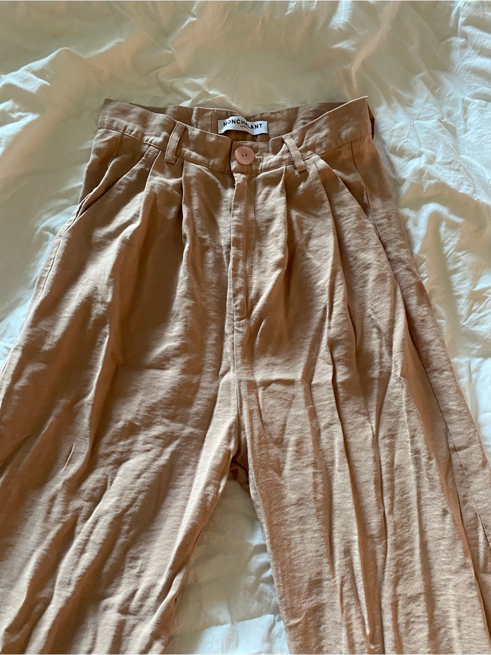 Nonchalant High-Waist Pleated Pants - Dusty Rose